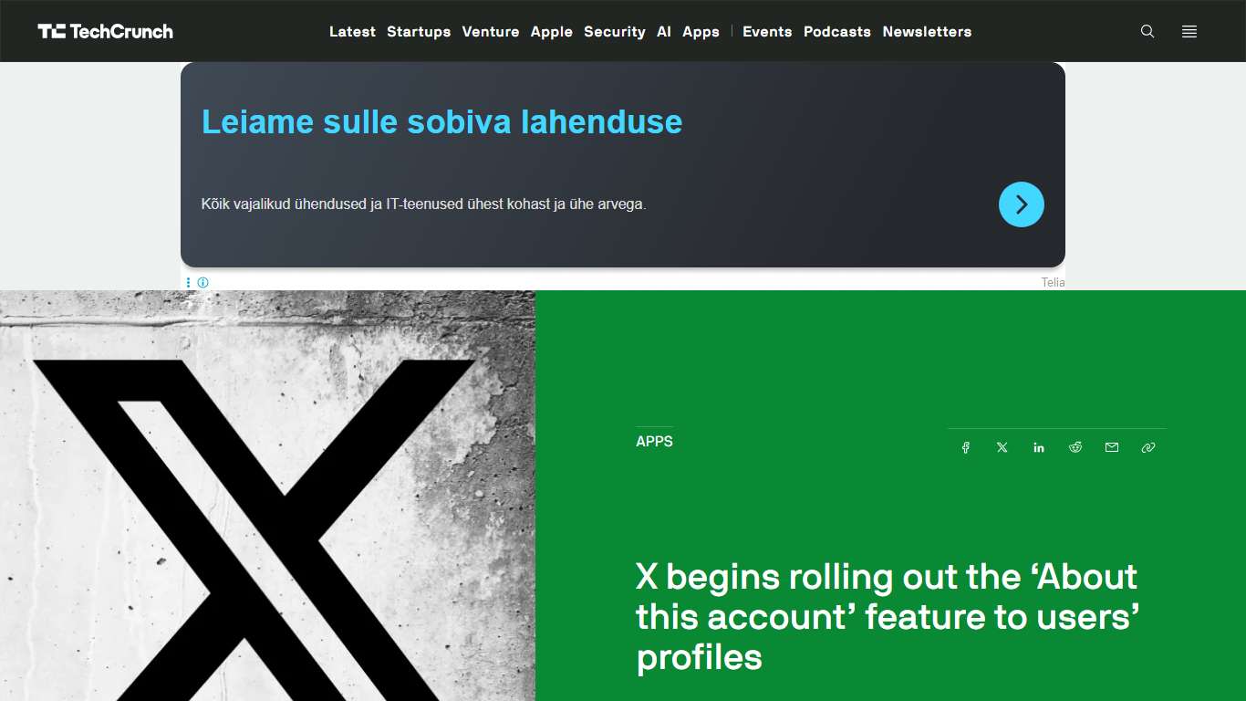 X begins rolling out the 'About this account' feature to users' profiles | TechCrunch