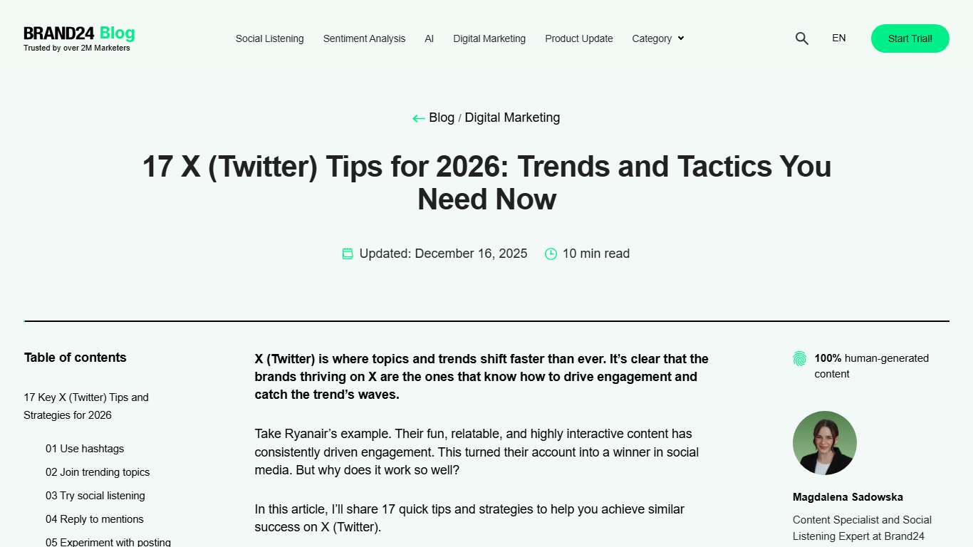 17 X (Twitter) Tips for 2026: Trends and Tactics You Need Now | Brand24