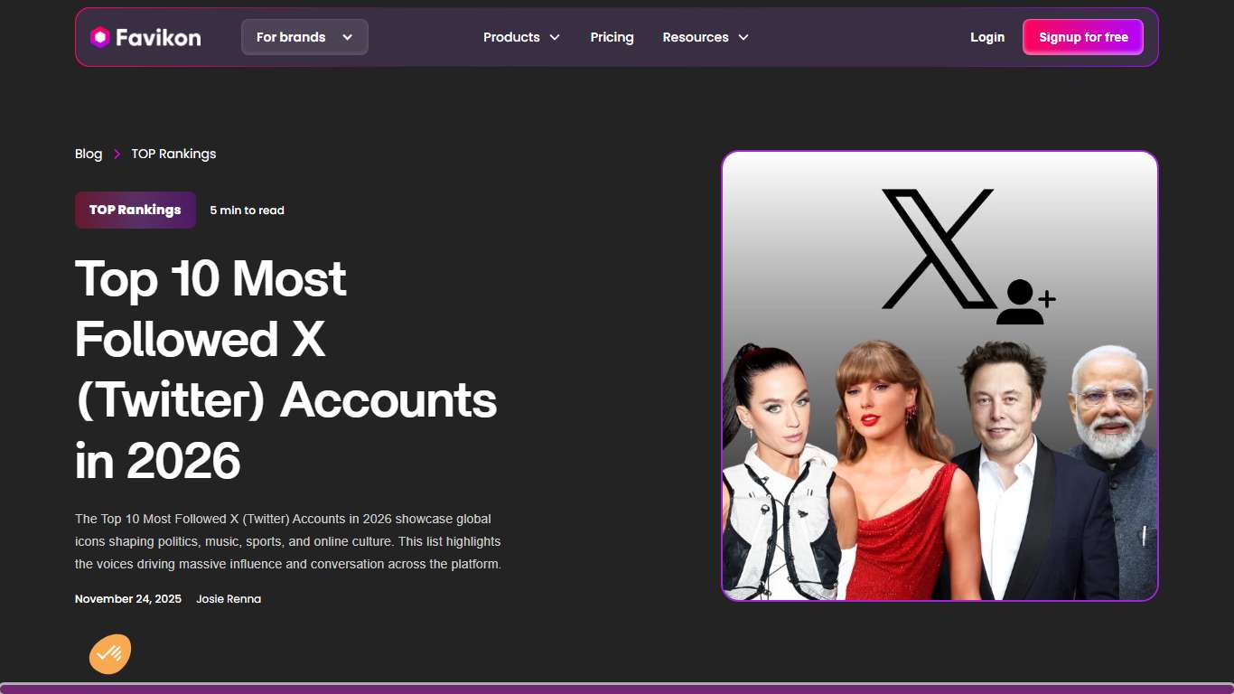 Top 10 Most Followed X (Twitter) in 2026 [🏆 Rating] - Favikon